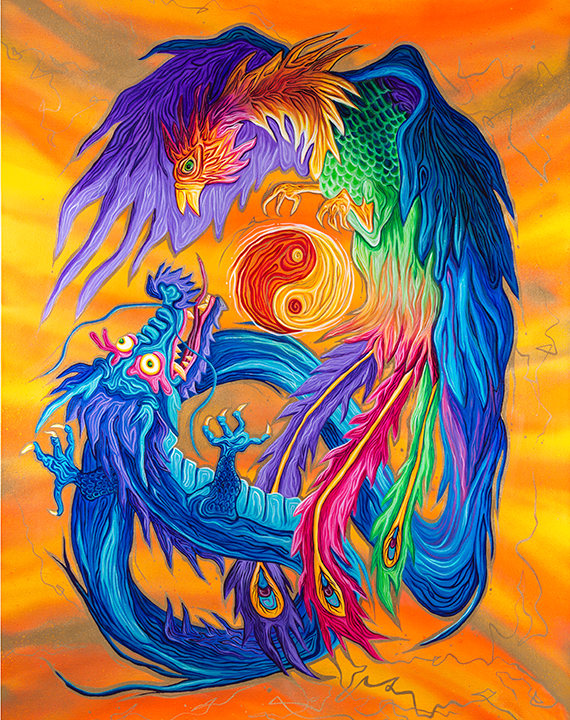 Strength/Unification, 36" x 48", acrylic and spray paint on canvas.