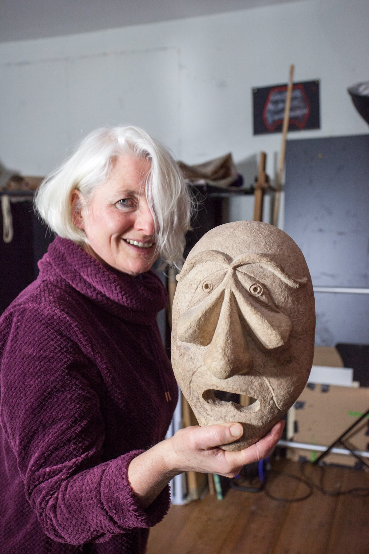 Artist Jane Frere in her studio.