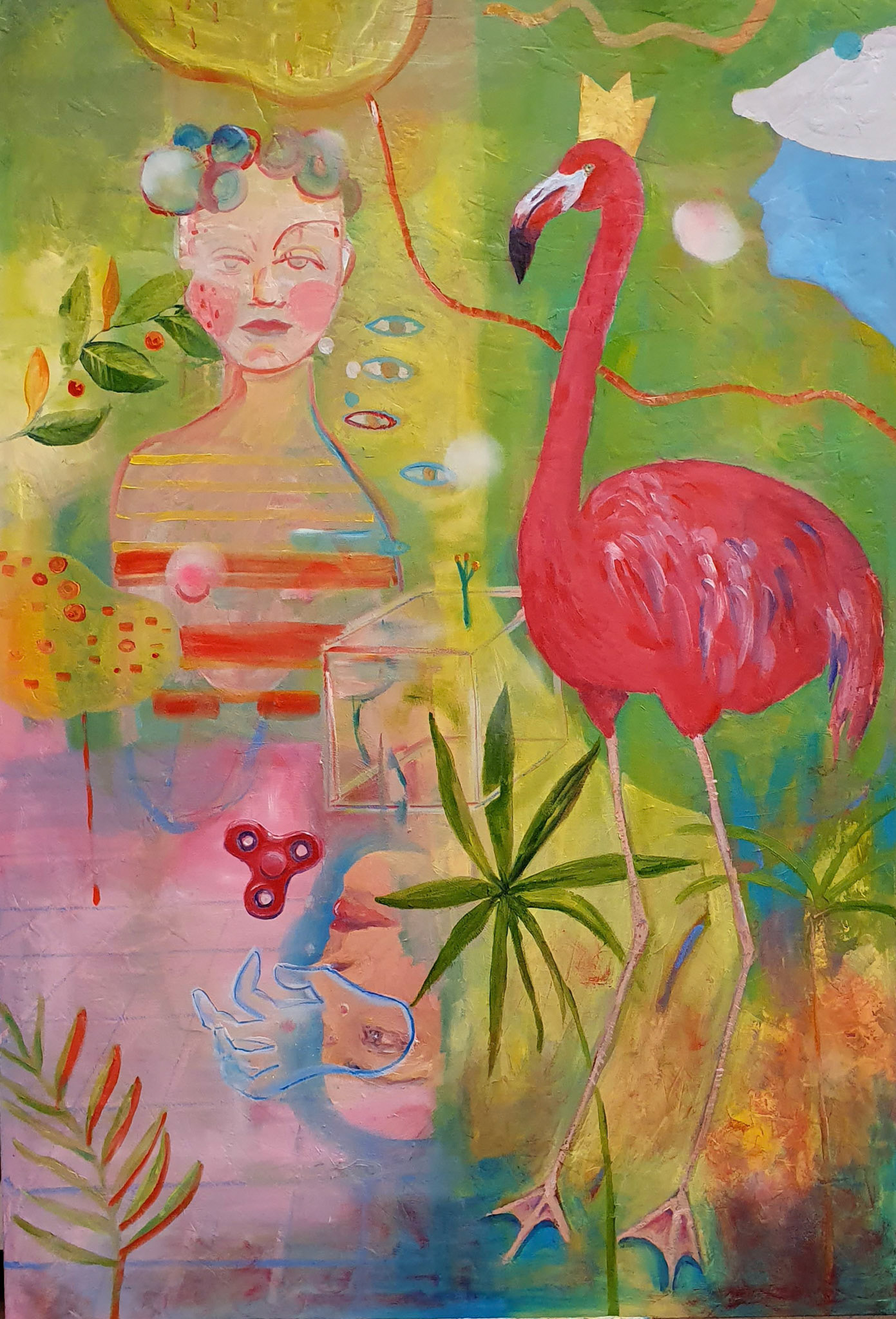 Flamingo, oil on canvas, 100 x 120 cm Last painting before pandemic. 2019