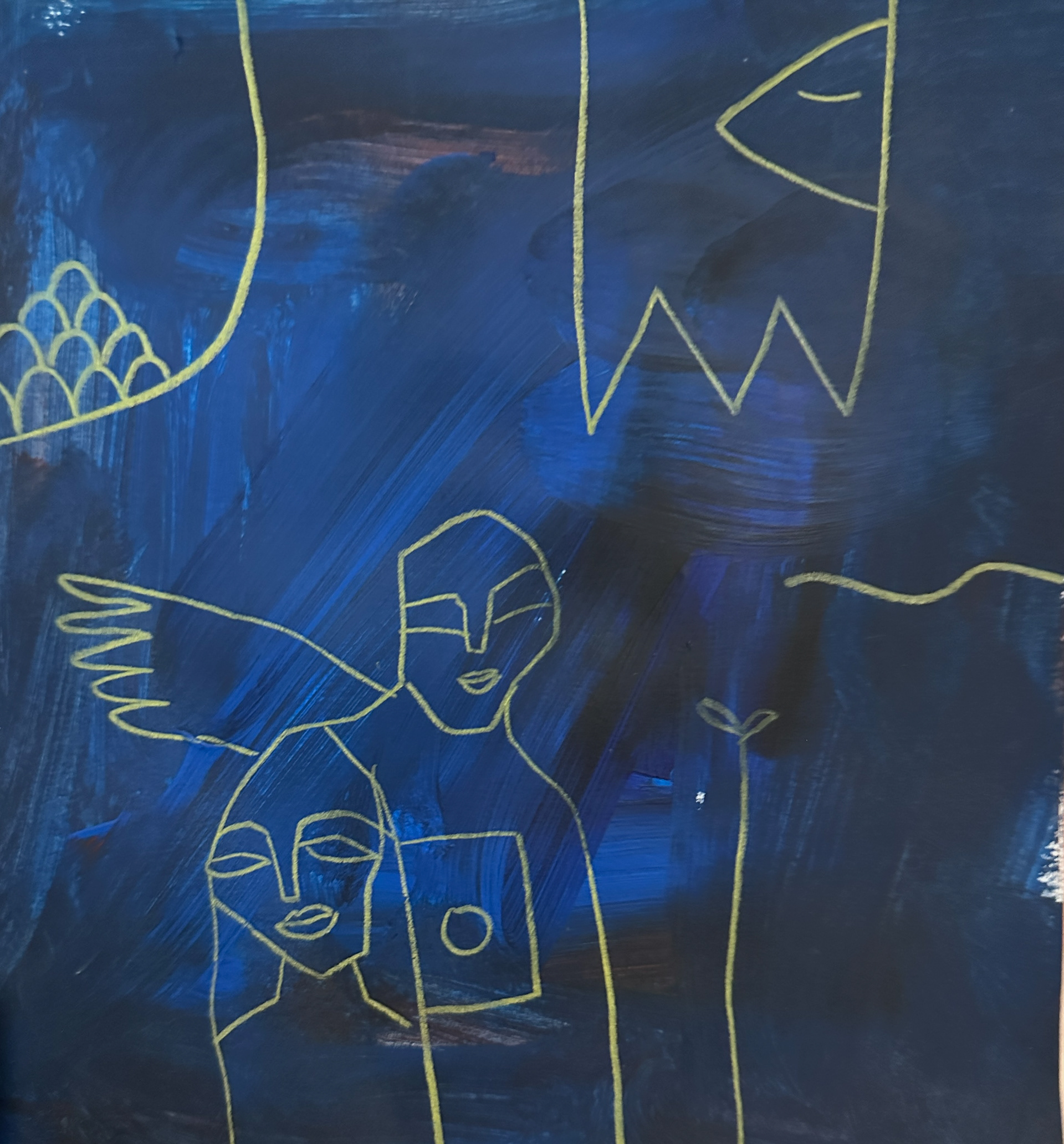 From my sketchbook. Angels, spirits, and wings.