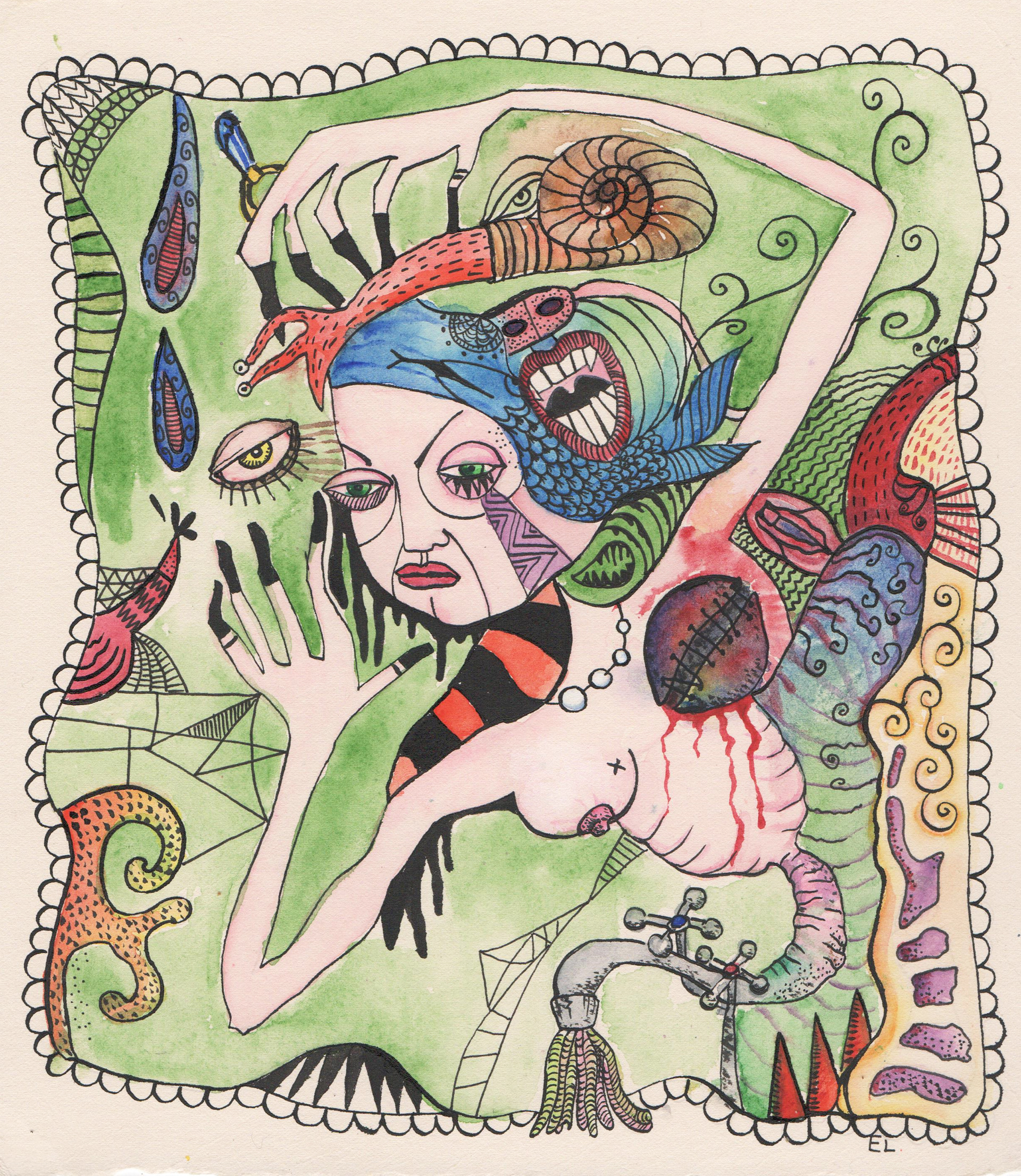 untitled,20x 20 cm, watercolor and ink on paper (sold)