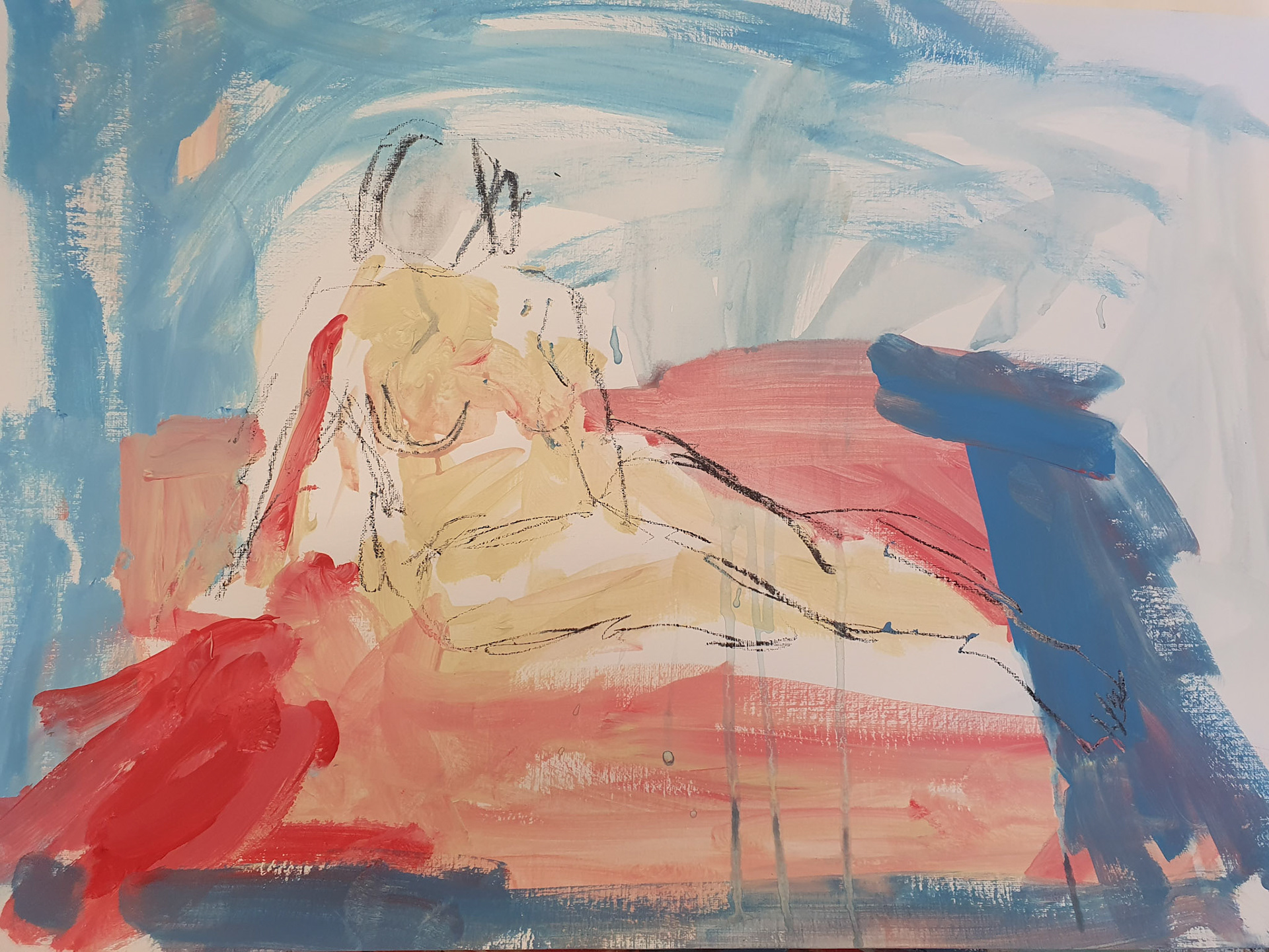 Afternoon  acrylic on paper, 2020 16 x 23 inches