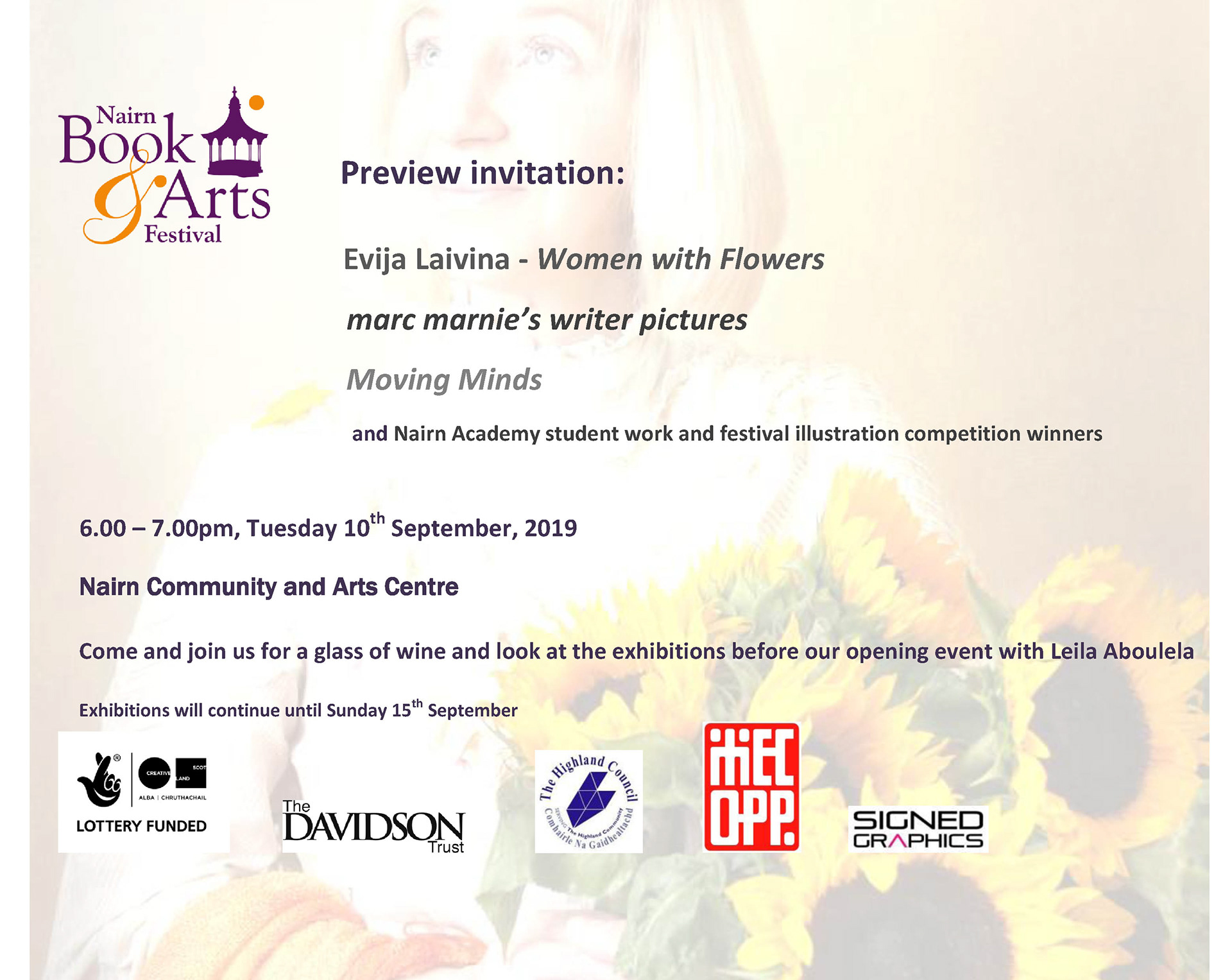 Exhibition in nairn Community centre with Women with Flowers project.