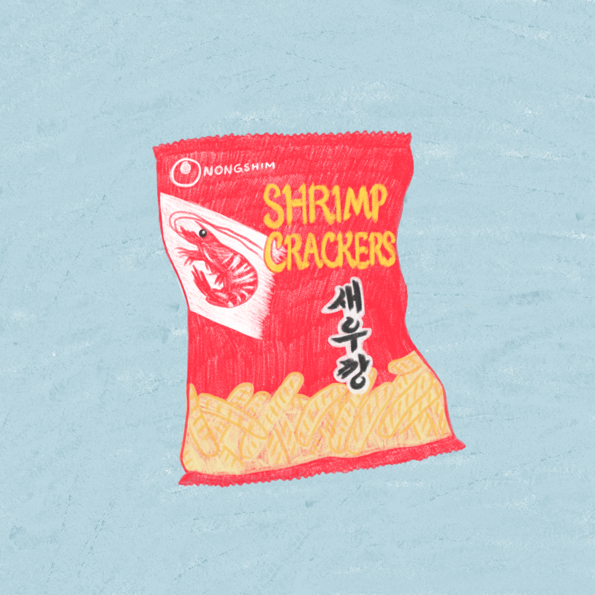 One of the essential snacks of choice - Nongshim shrimp crackers.