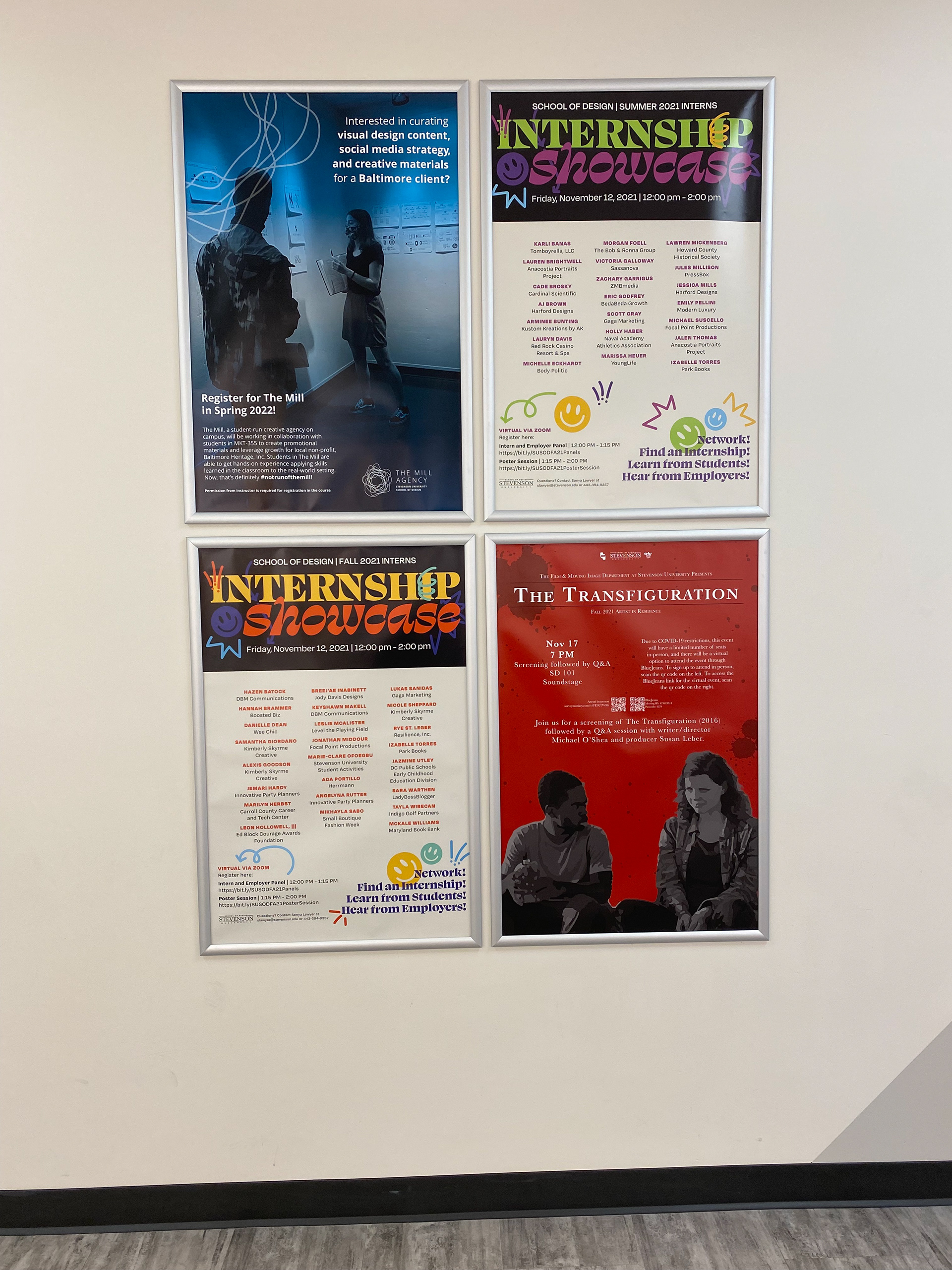 Event Poster in the halls of Stevenson University