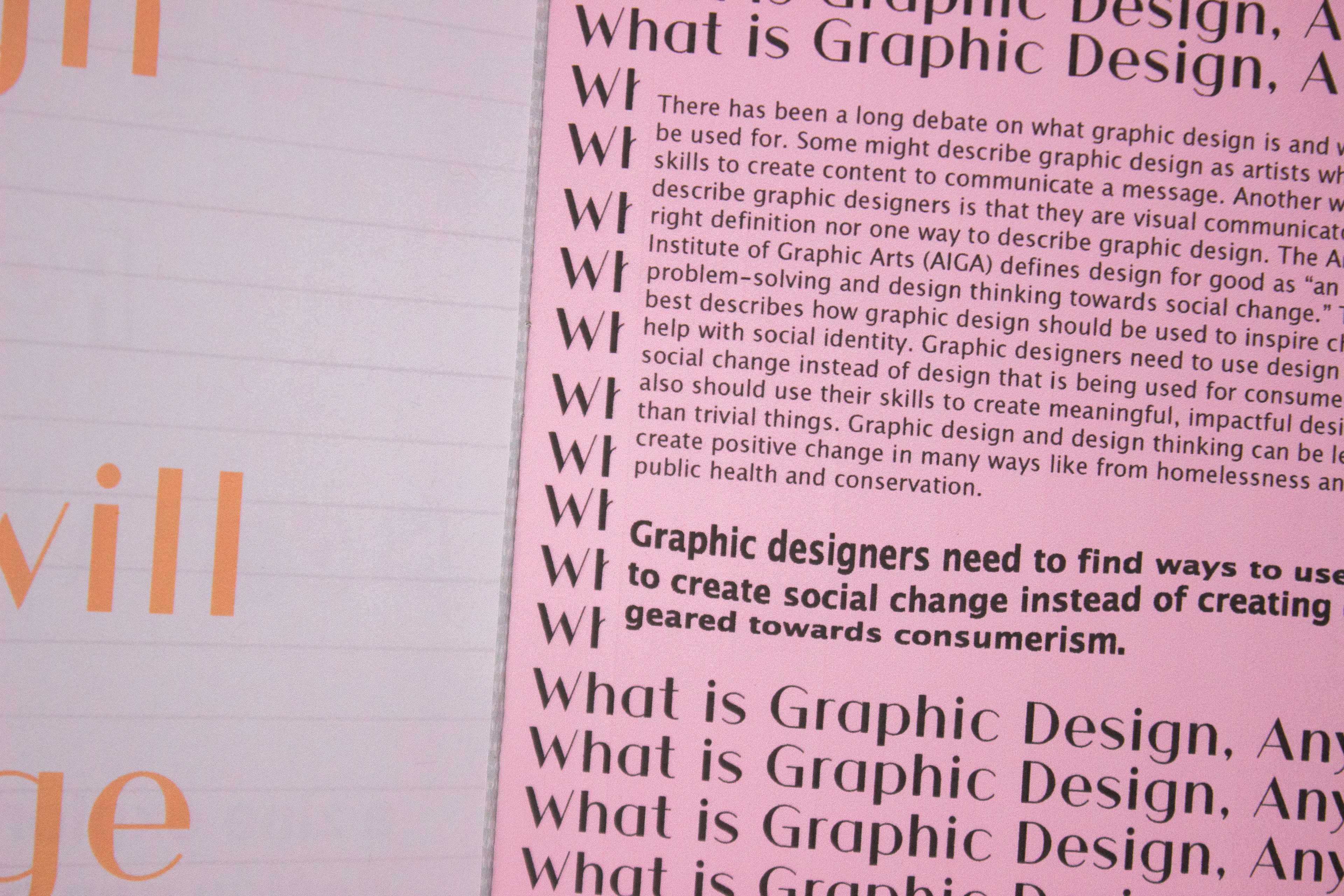 Graphic Design for Social Change Zine One