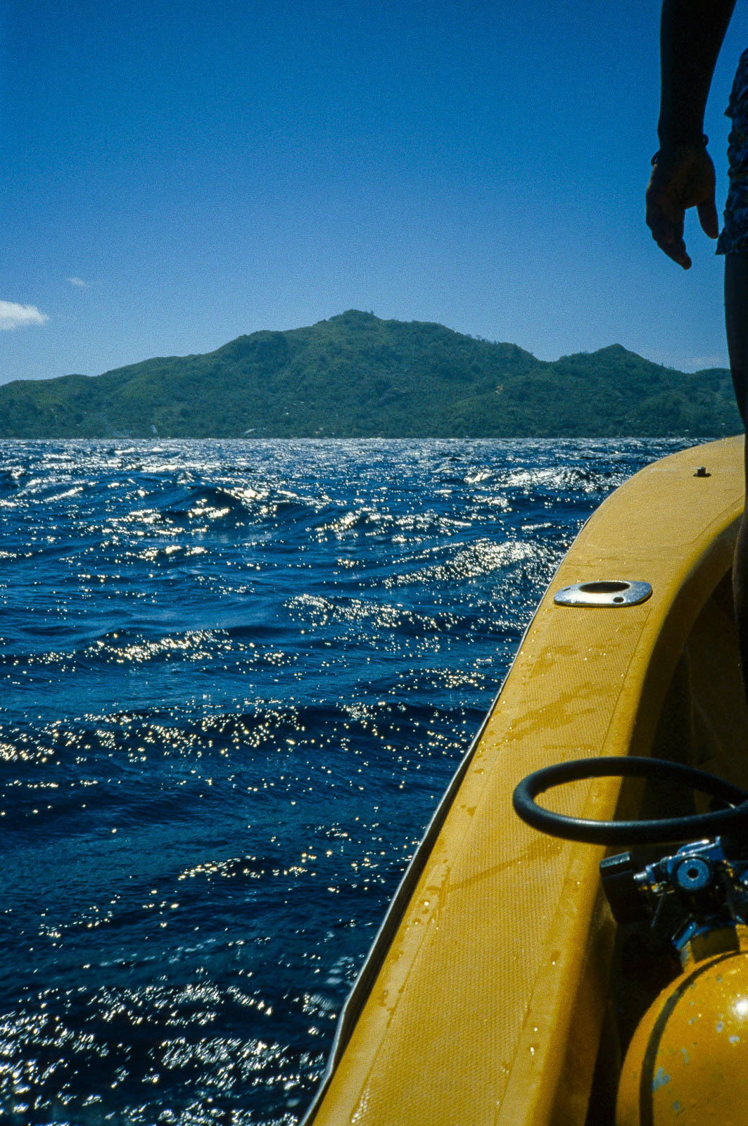 out to sea on a small speed boat