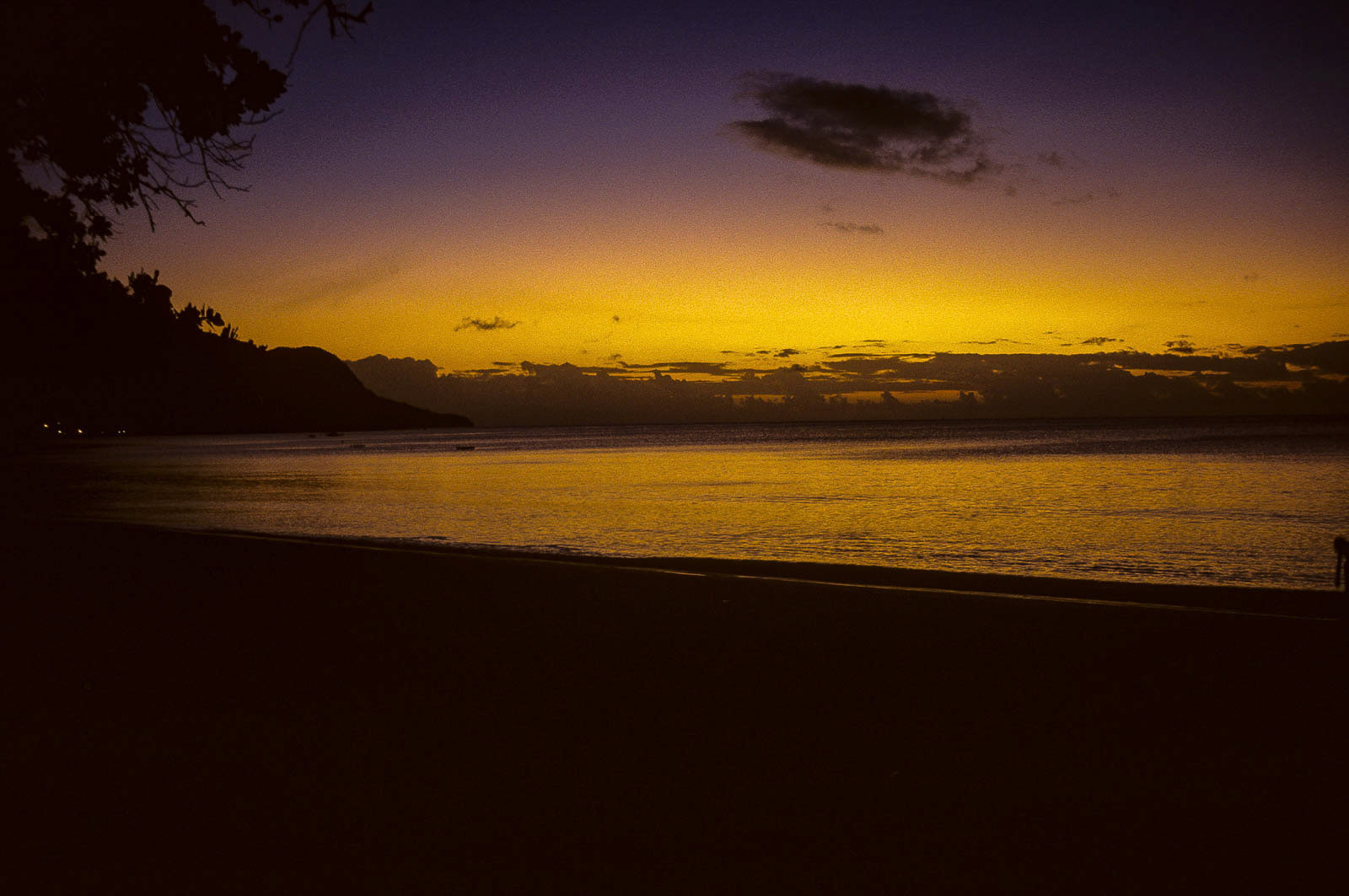 One of many beaches at sunset