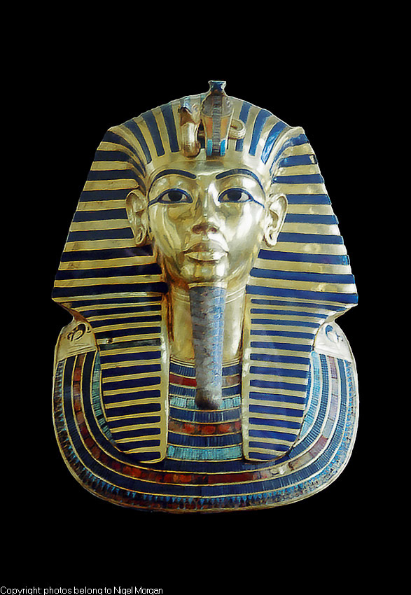 King Tut's golden mask. Enhanced from previous photograph.