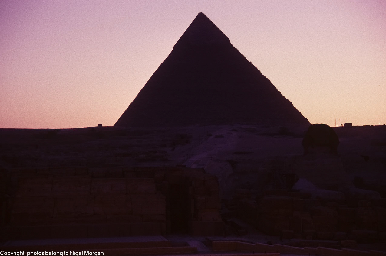 Light show at Giza Pyramids.