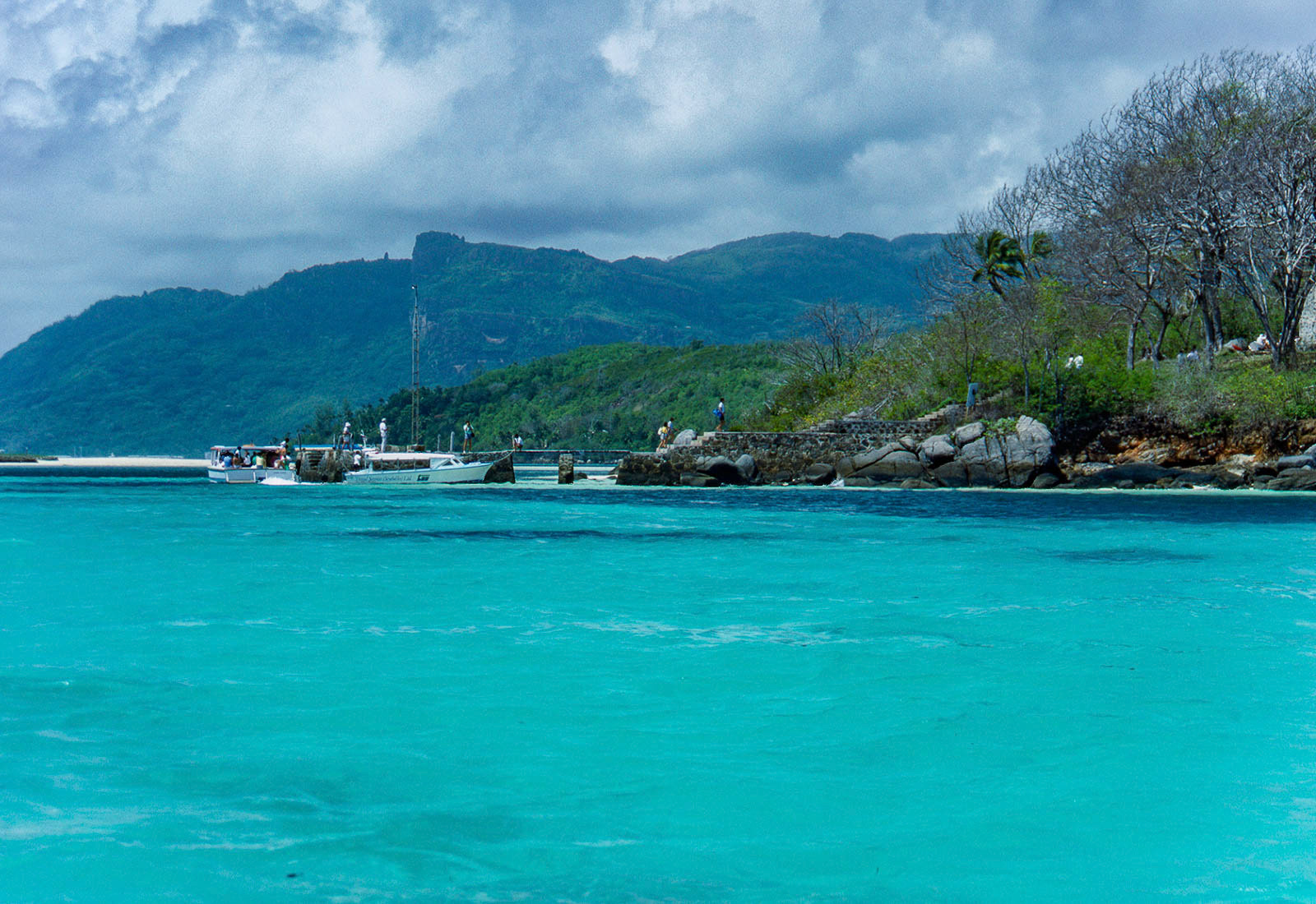 getting ready for a boat trip to Moyenne island.