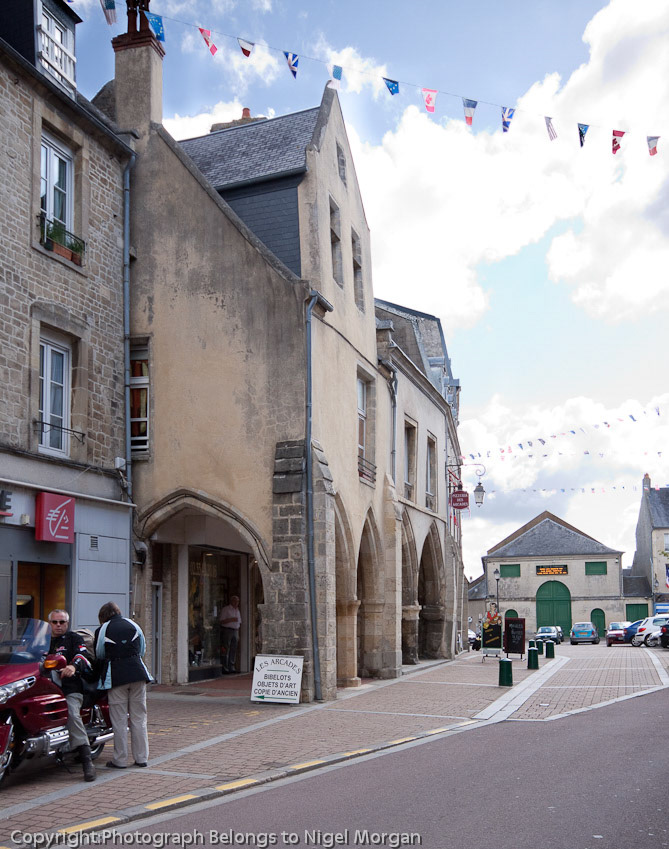 Medieval arcades on the Republique Place.