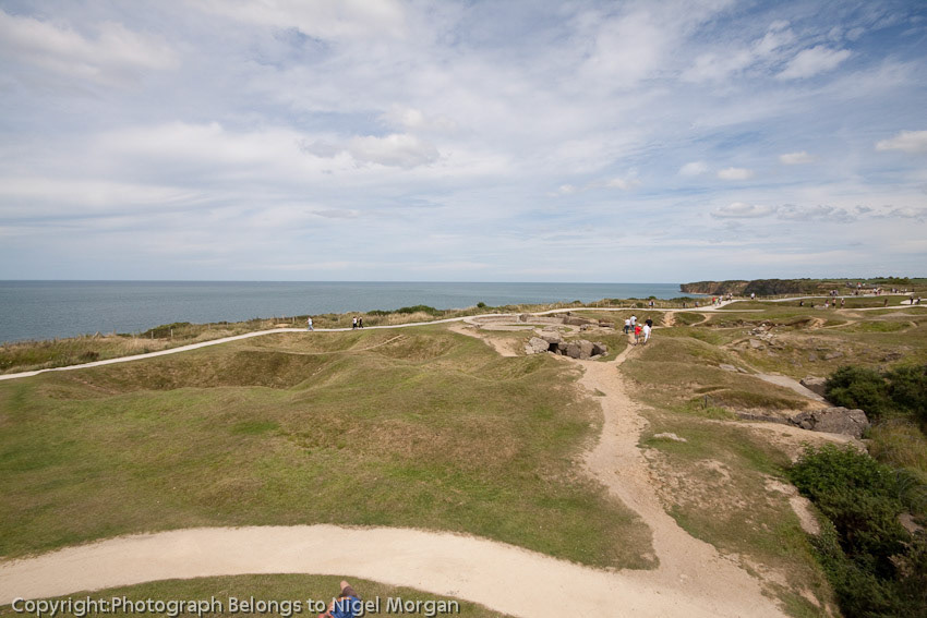 View of bomb craters Pointe Du Hoc.