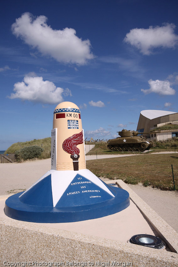 The Mile stones of liberty, located on Utah Beach. These are located along the route of liberating US army all the way to Bastogne in Belgium