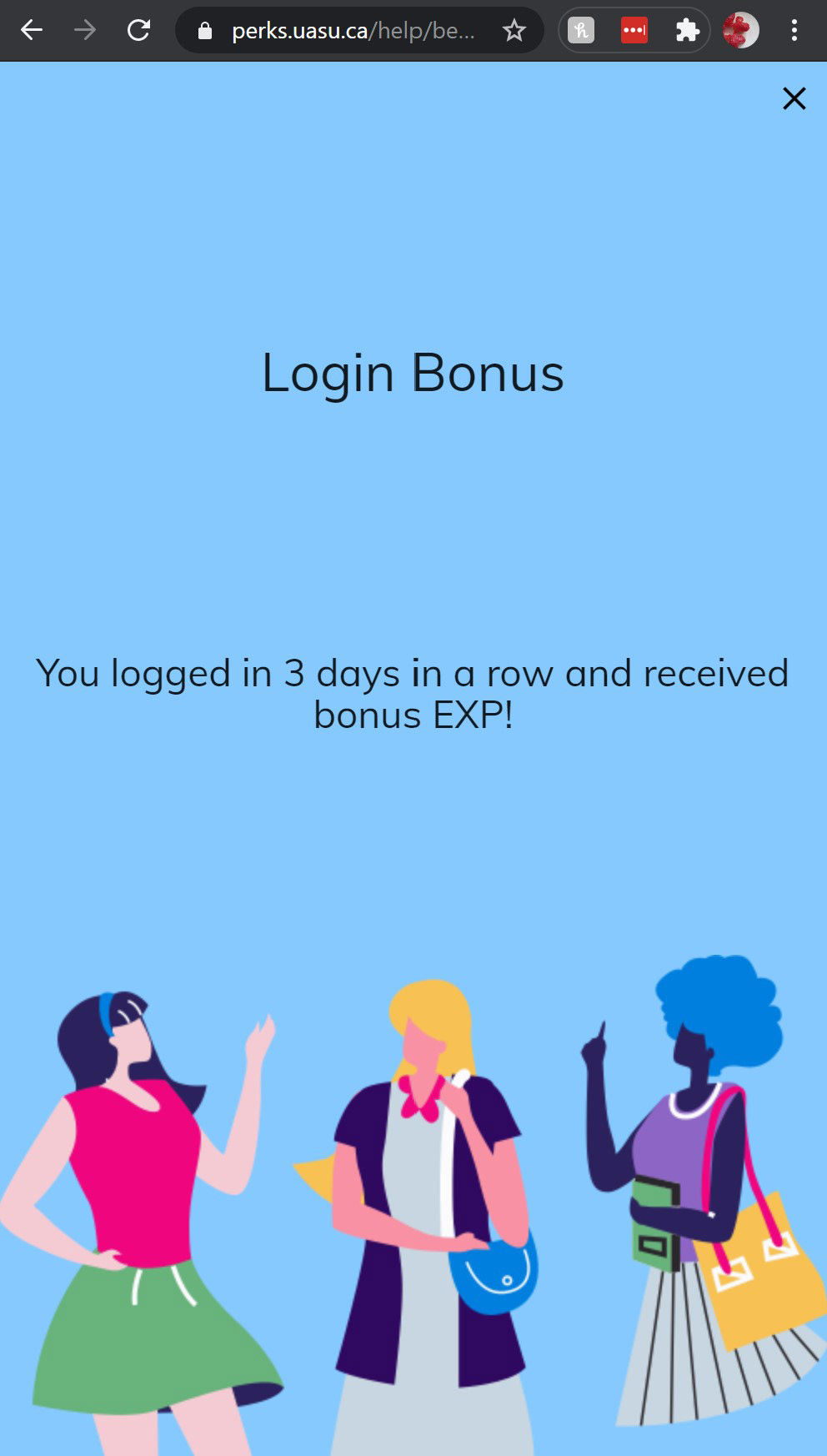 Log in bonus