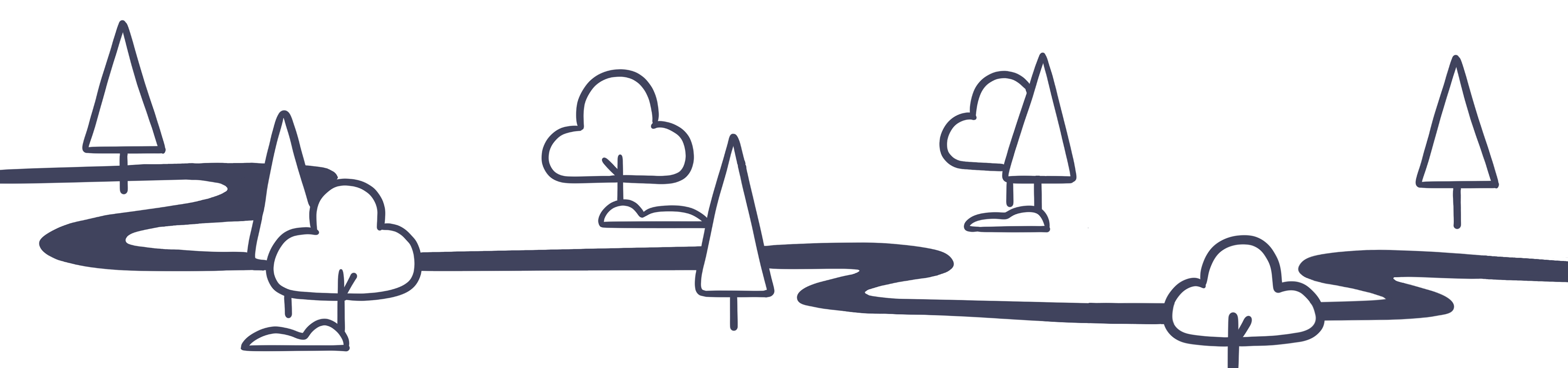 Illustration of a path and trees.