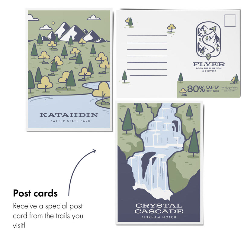 Image of three postcards for Katahdin and Crystal Cascade.