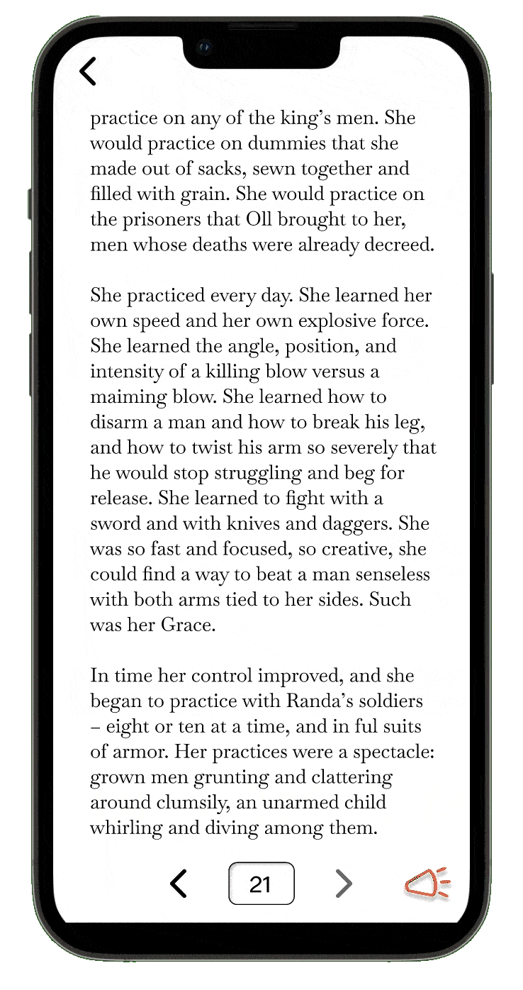 Animated gif of app scrolling through pages.