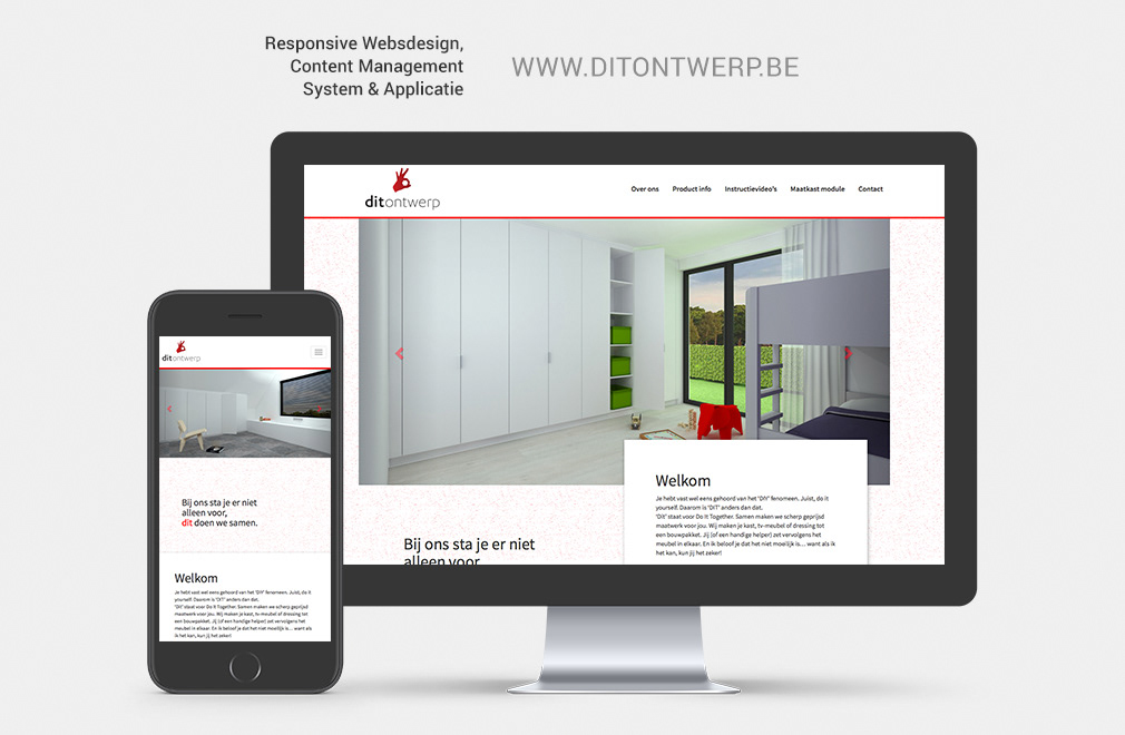 responsive website design van dit ontwerp in een mockup