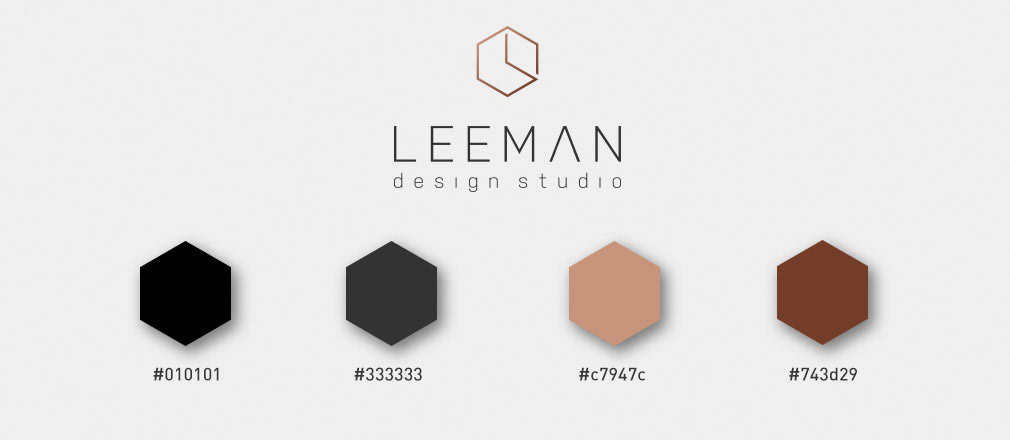 leeman design studio zeshoek beeldmerk met identiteit kleuren en hexcodes