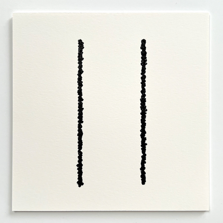 294 potential lines, 24th May. Every line start and ends with a dot. 588 dots, marker on paper