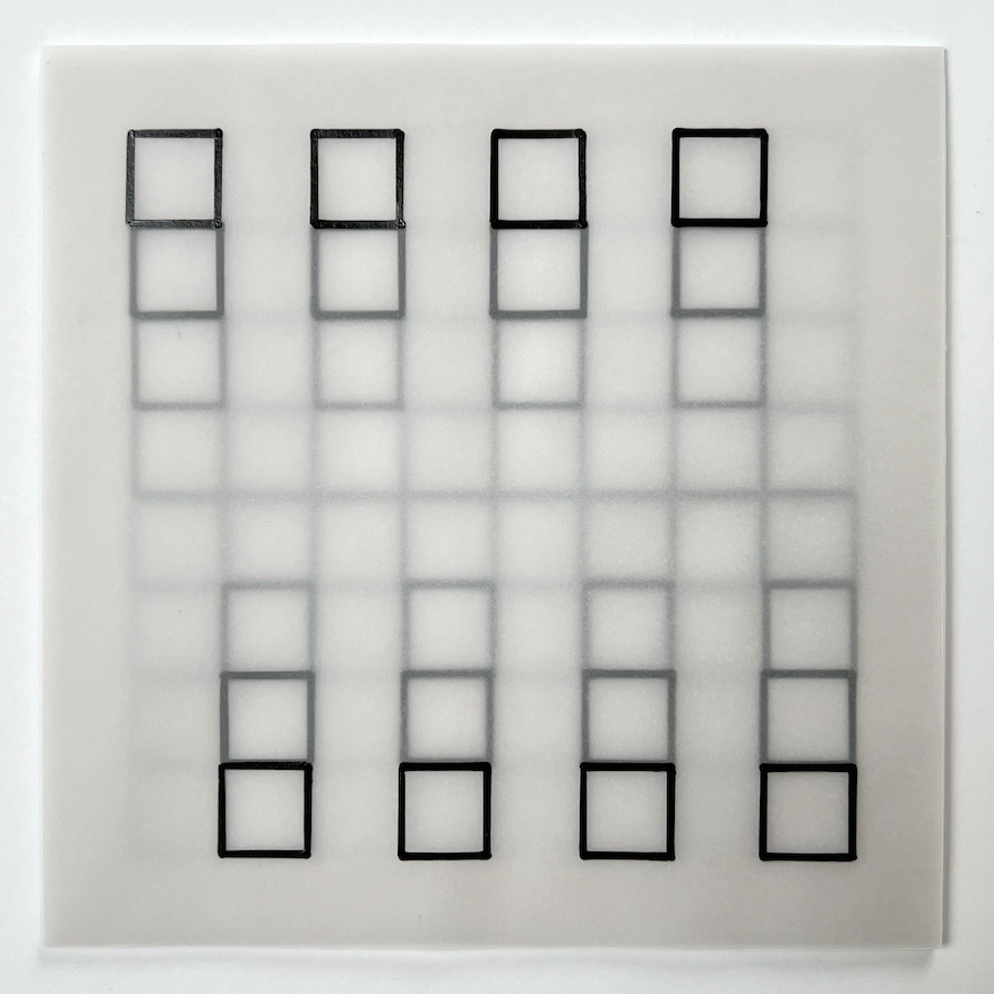 256 lines, 16th April, marker pen on 8 sheets of tracing paper.