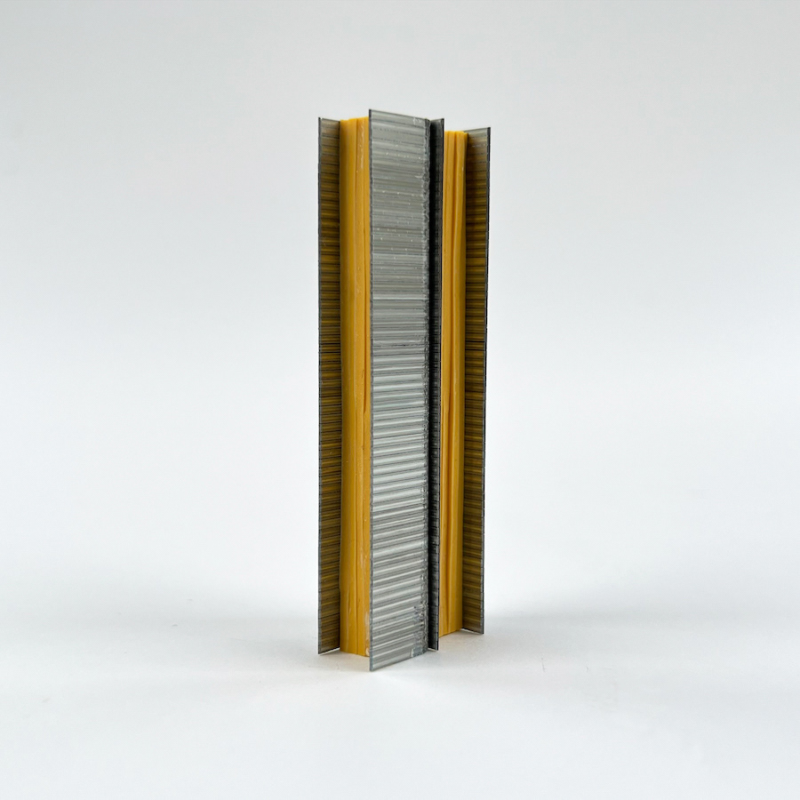 132 lines, 14th December, staples and rubber bands (cut to size). The object is 8cm tall