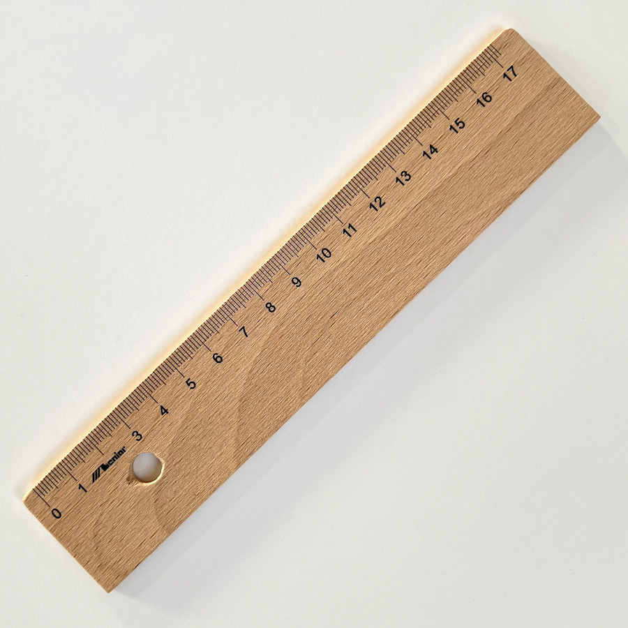 173 lines, 24th January, 17.2cm wooden ruler