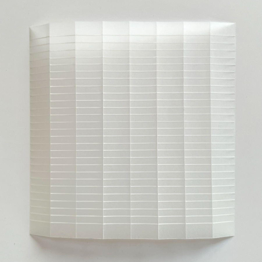 34 lines, 7th September, white marker on tracing paper and folded lines