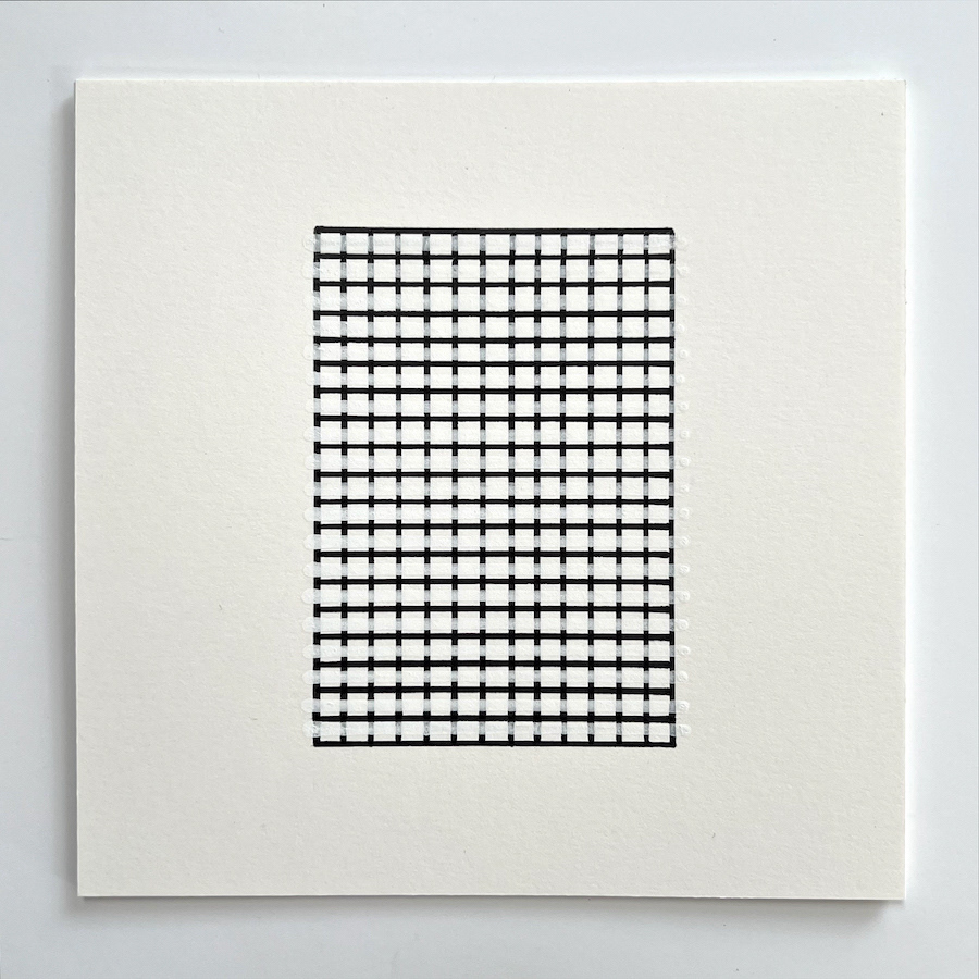 53 lines, 26th September, black paint marker and white chalk marker on paper