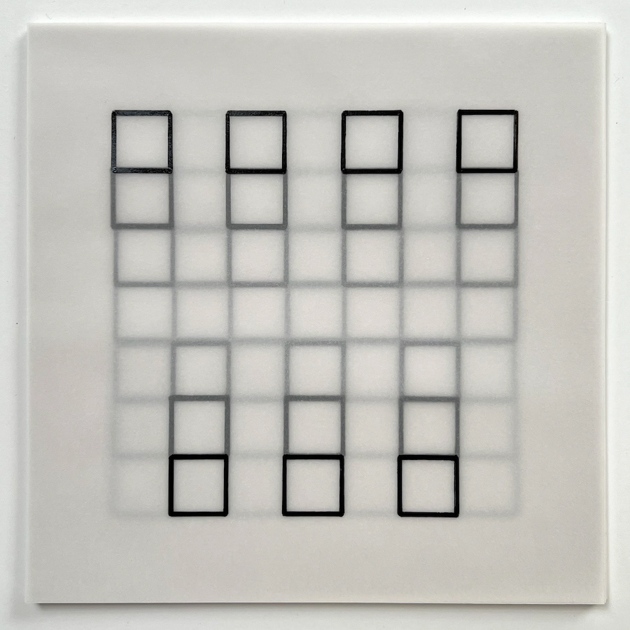 196 lines, 16th February, marker pen on seven sheets of tracing paper