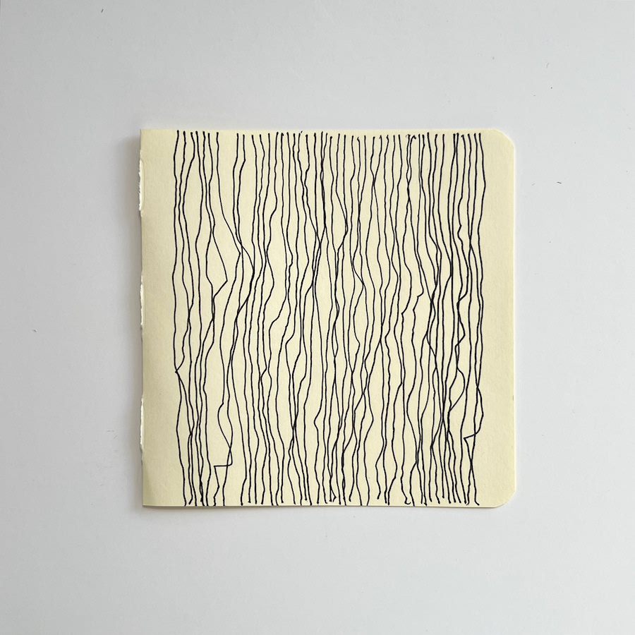 45 lines, 18th September, trying to draw straight lines while on the train. Fineliner on notebook paper