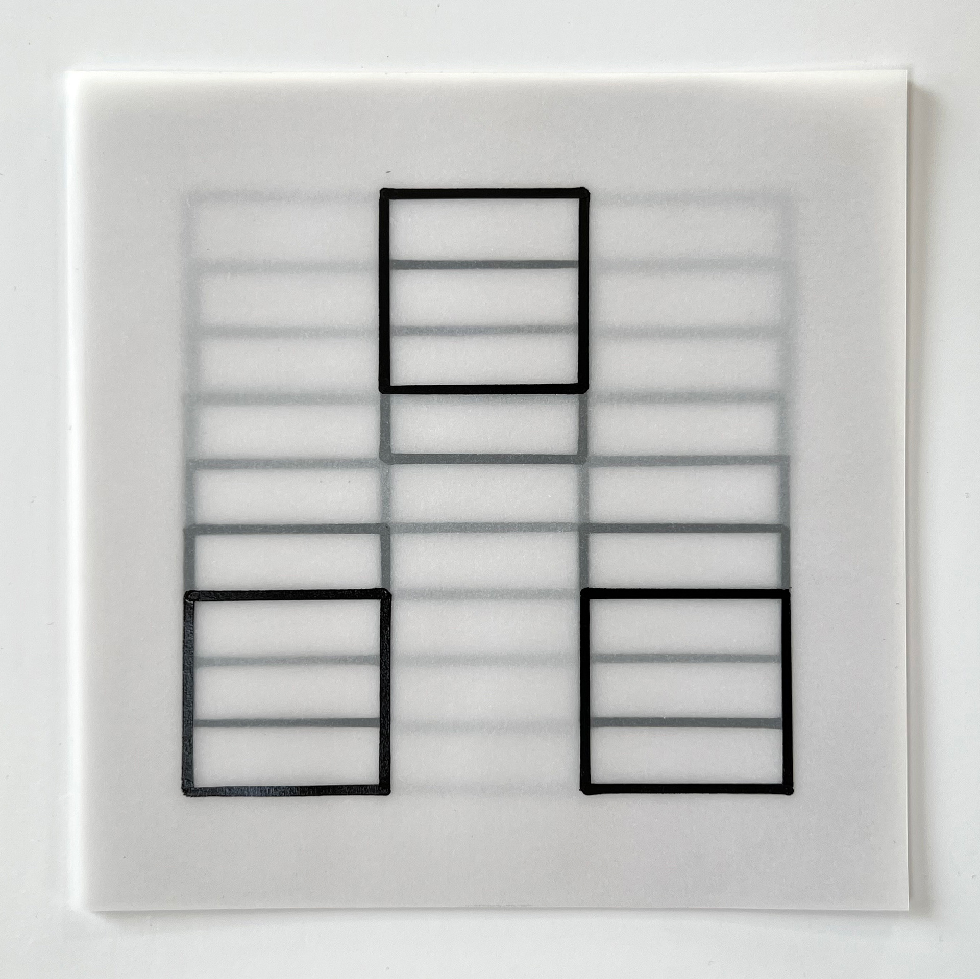 84 lines, 27th October, black marker on 7 sheets of tracing paper
