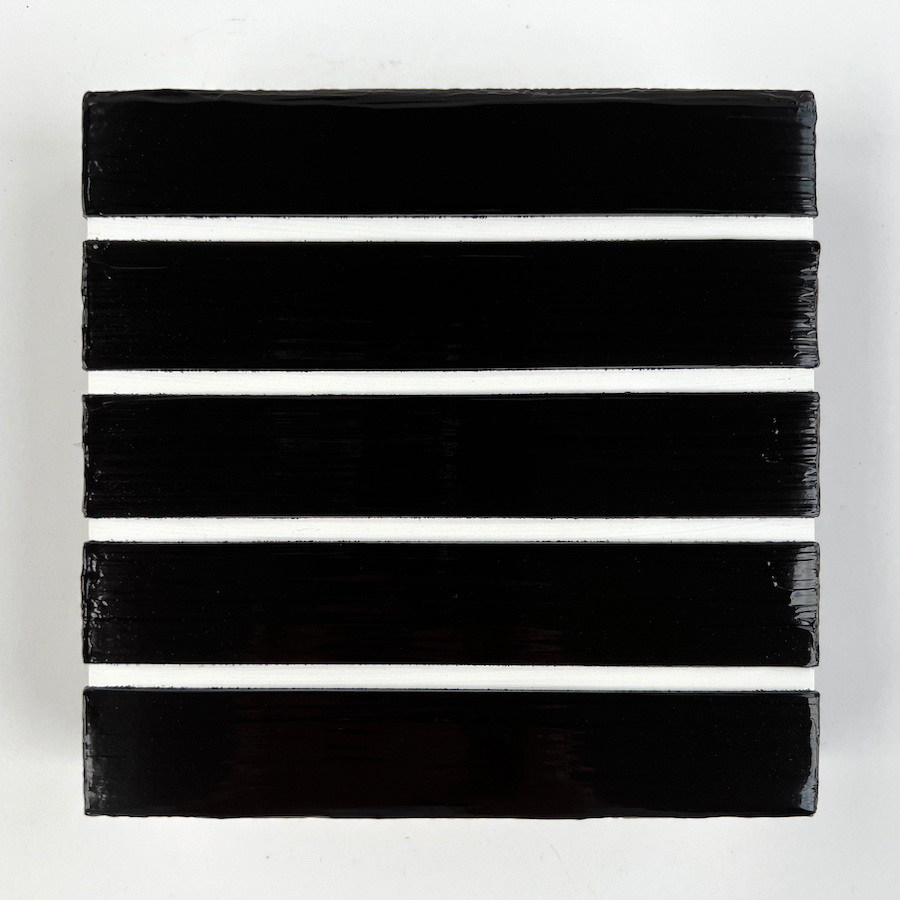 333 lines, 2nd July, I covered the white parts with tape (37 times) and applied 37 layers of black pain