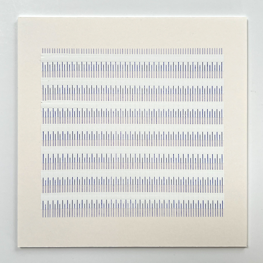 96 lines, 8th November, correction tape and bic pen on paper