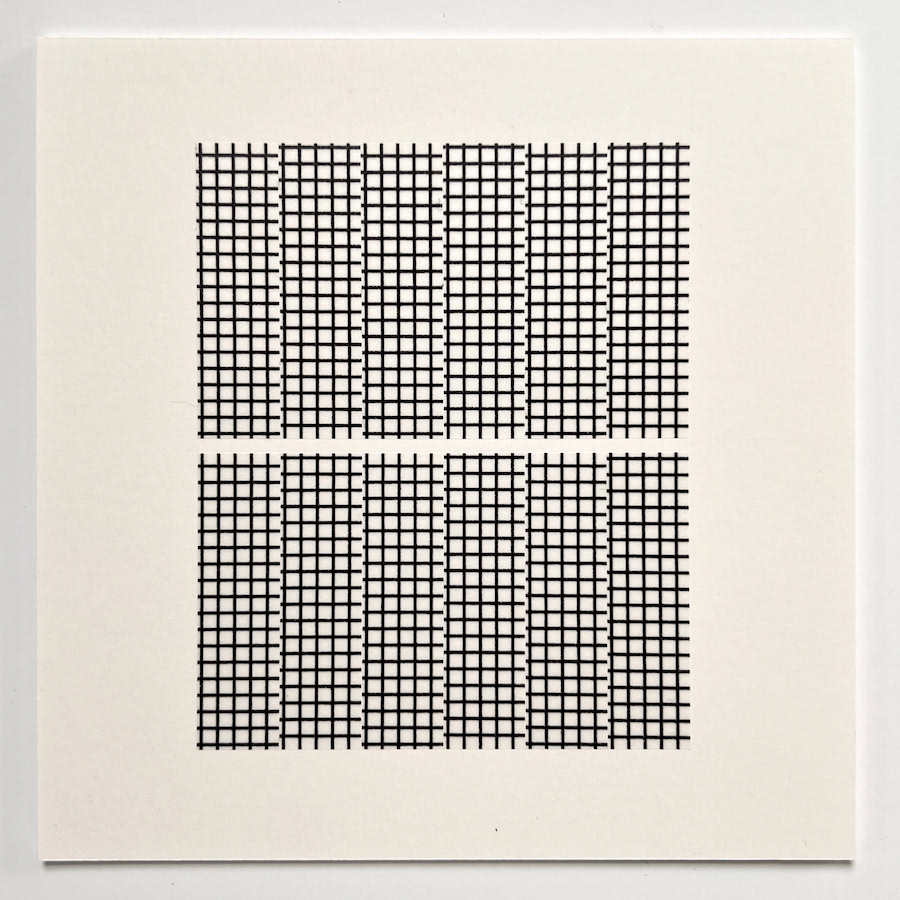 276 lines, 6th May, twelve pieces of checkered tape on 15x15cm paper