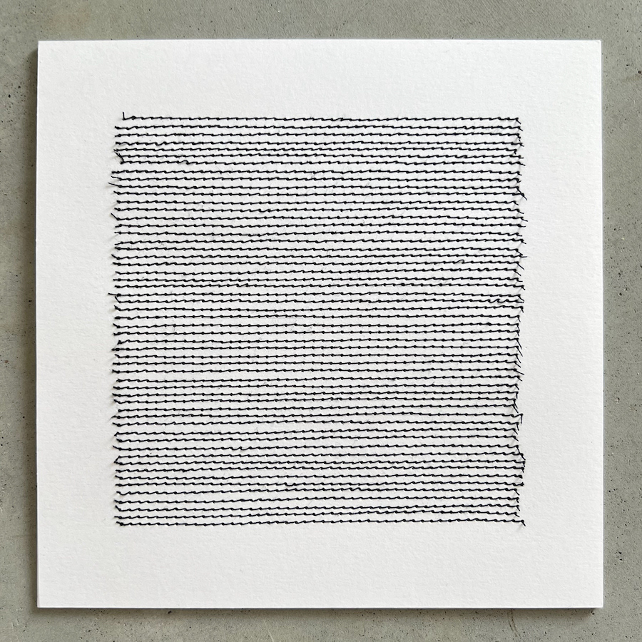 54 lines, 27th September, stitching on paper