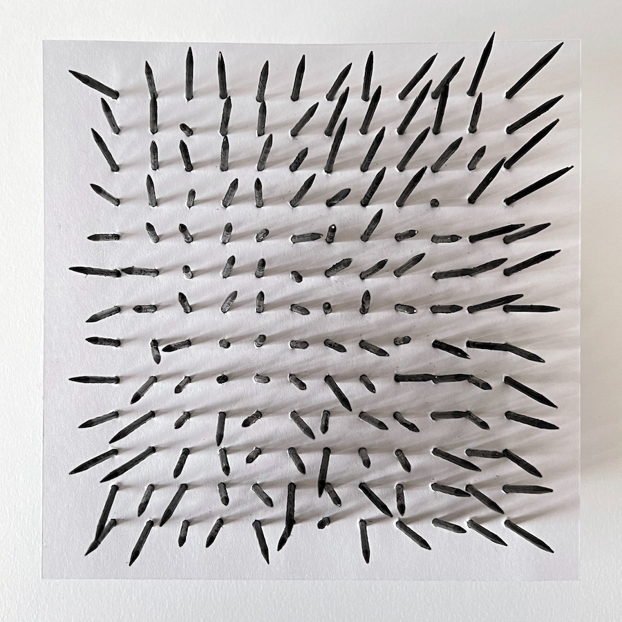 156 lines, 7th January, painted cocktail sticks in paper