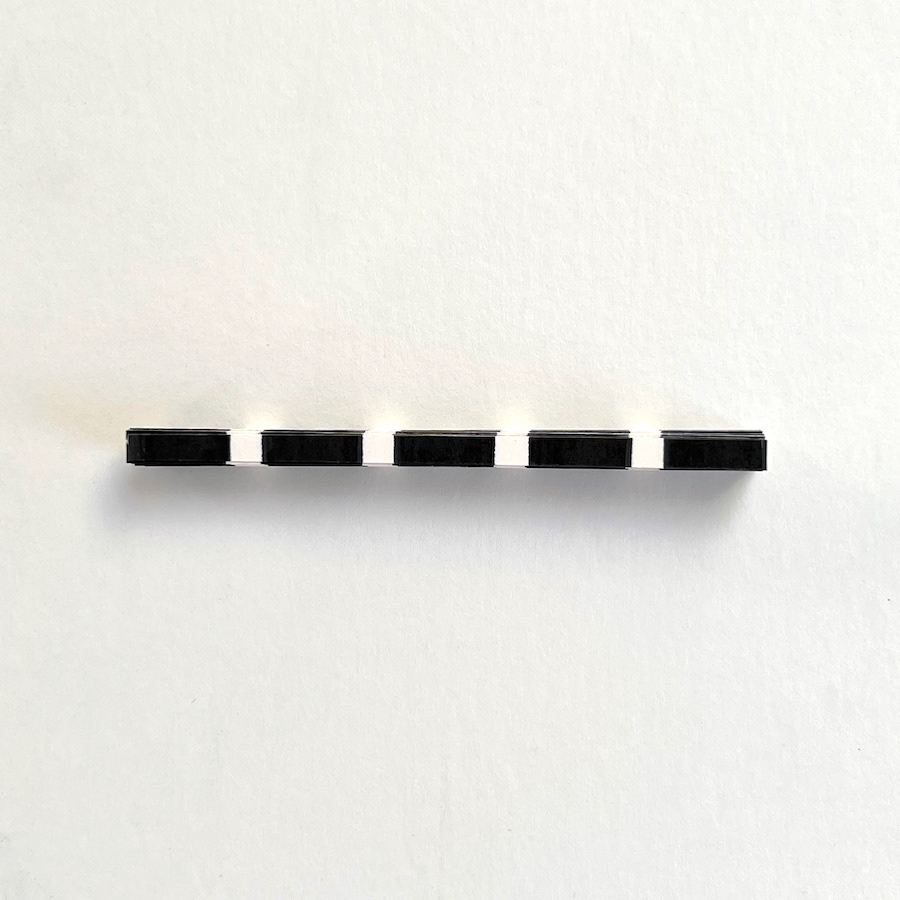 160 lines, 11th January, marker pen on cut and stacked strips of paper
