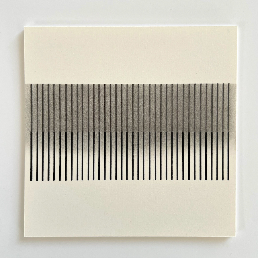 35 lines, 8th September, 6B graphite pencil and marker pen on paper