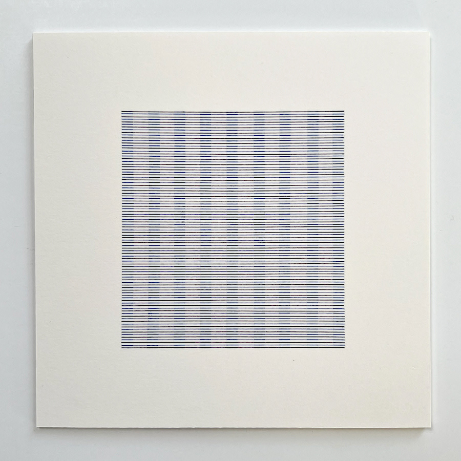 100 lines, 12th November, correction tape and bic pen on paper