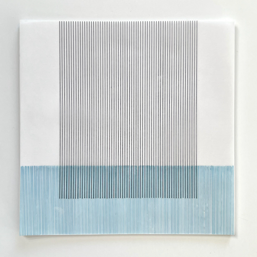 211 lines, 2nd March, two layered drawing: fineliner on paper and on tracing paper