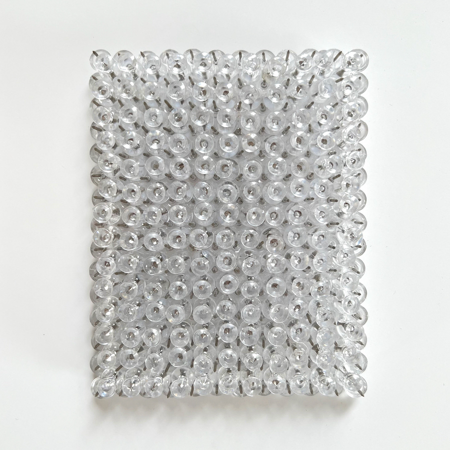 334 lines, 3rd July, Pushpins. 13.5 x 11 x 2.5 cm