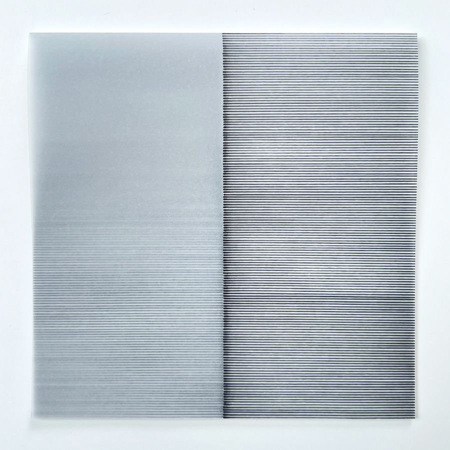 298 lines, 28th May, fineliner on 15x30 cm tracing paper, folded