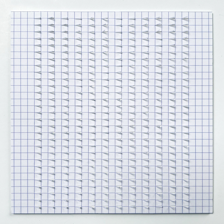 348 lines, 17th July, the lines were cut out and slightly lifted. 15x15 cm graph paper