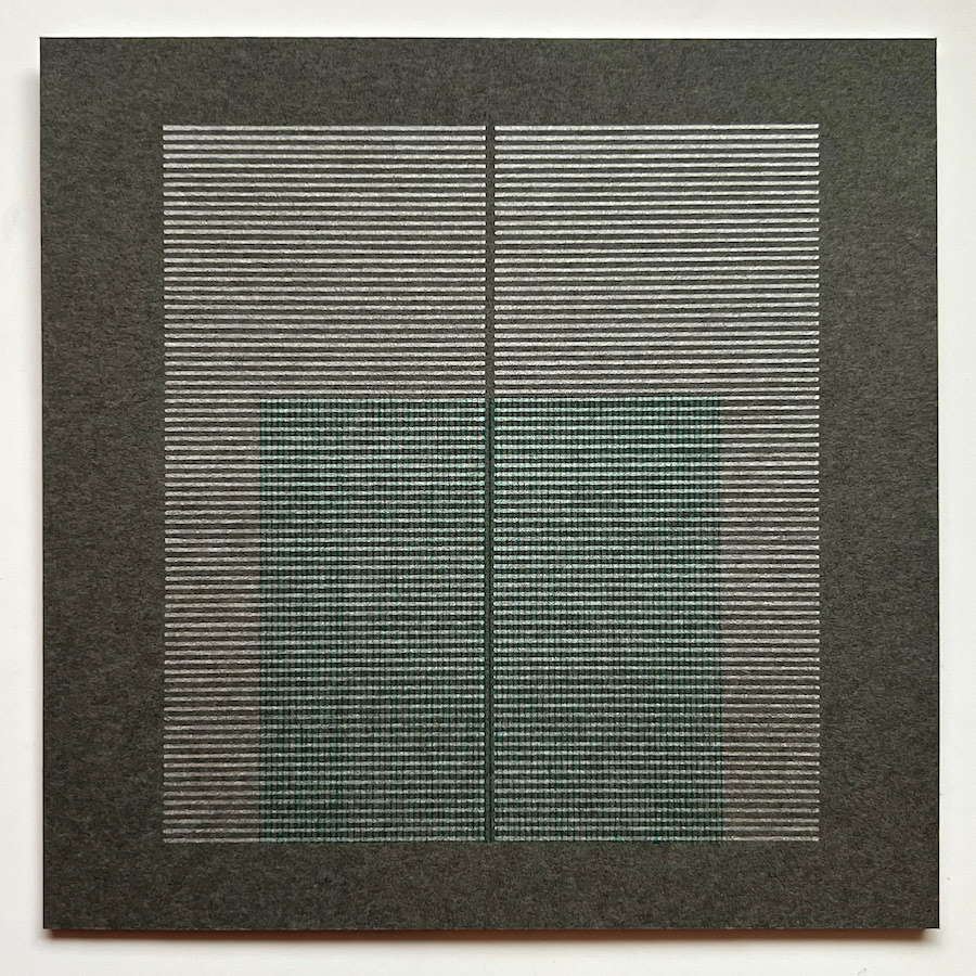 233 lines, 24th March, silver marker and gel pen on 15x15cm paper
