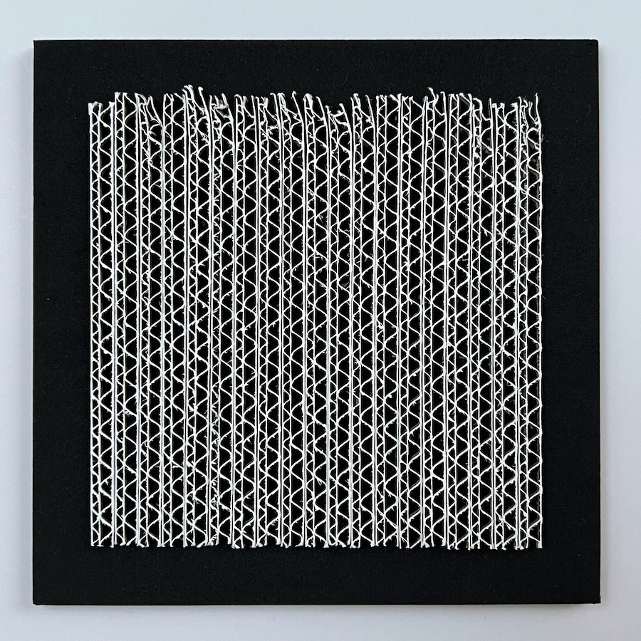 95 lines, 7th November, acrylic on strips of cardboard