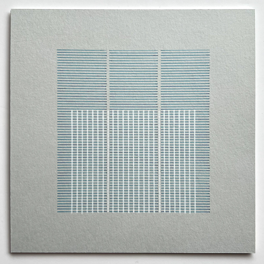 227 lines, 18th March, fineliner and white marker on paper