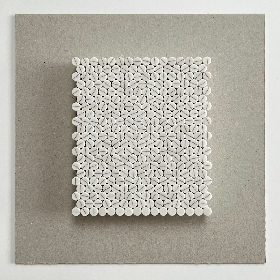 313 lines, 12th June, pencil lines on 313 erasers (for a mechanical pencil)