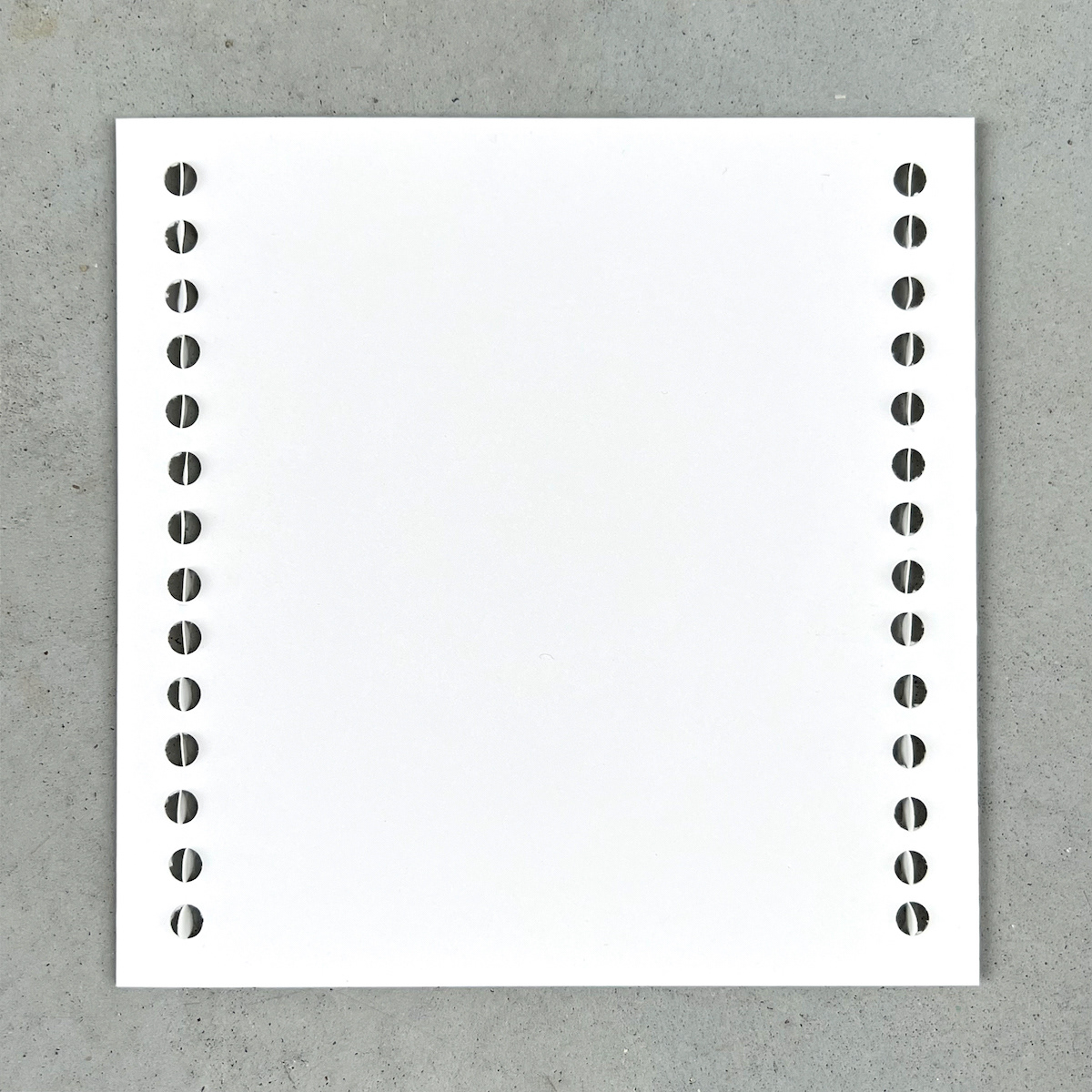 2 lines, 6th August, perforated paper